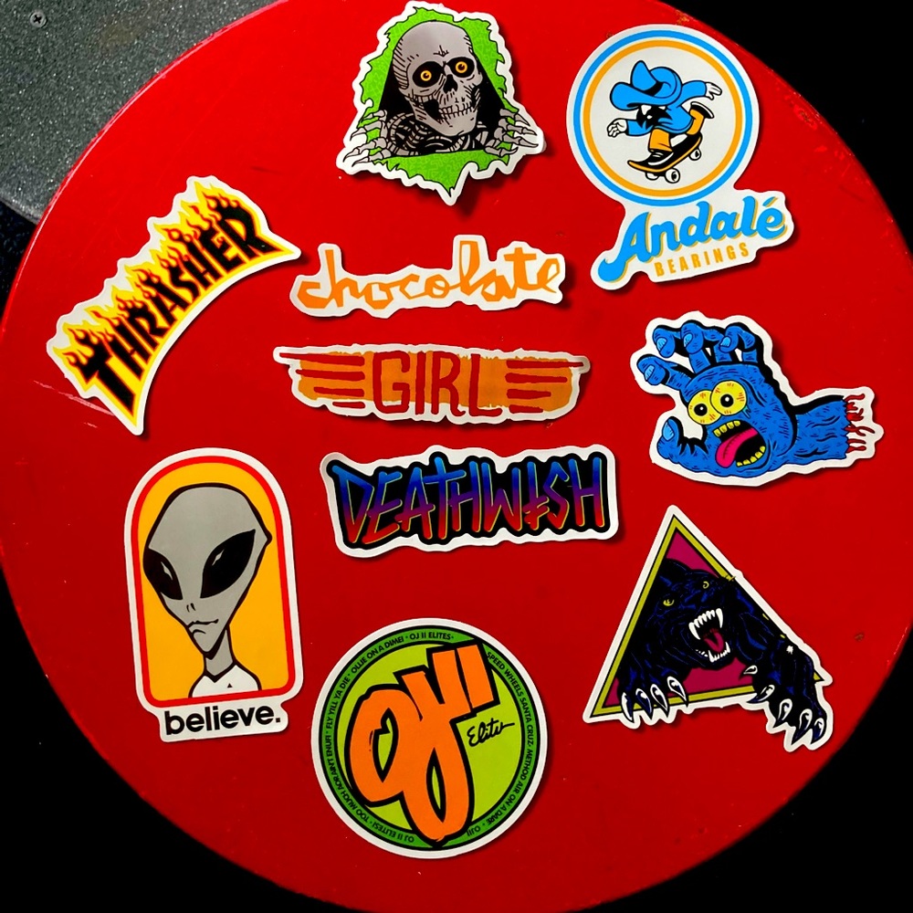 Skateboarding sticker pack